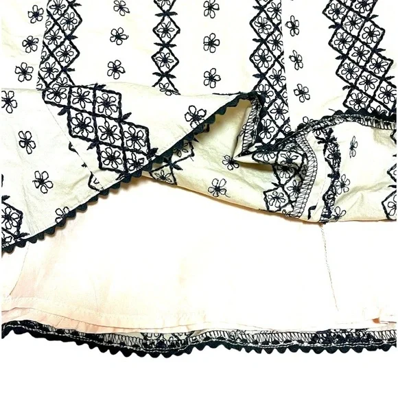 Nanette Lepore Black and Cream Embroidered Skirt - Picture 7 of 10